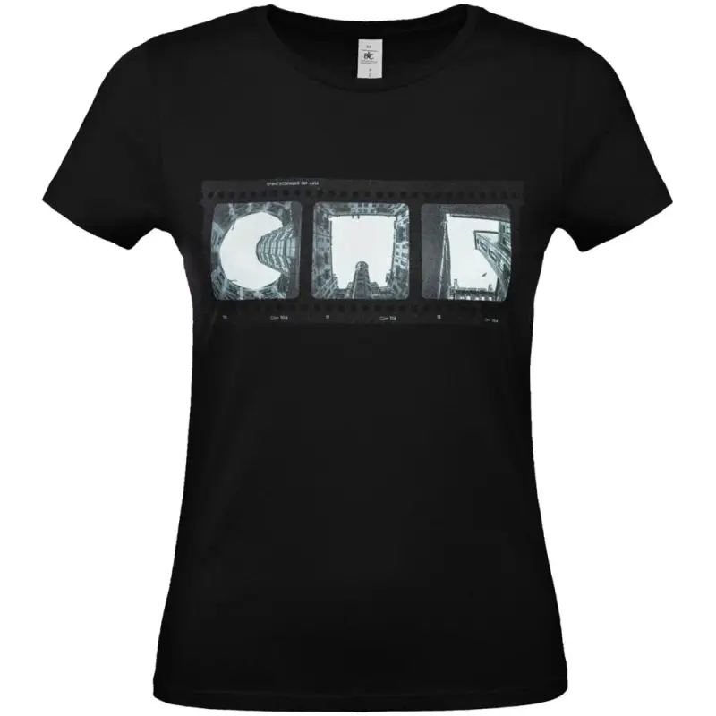 Футболка женская &laquo;Небо-Душа&raquo; (дворы СПб), черная, размер XS