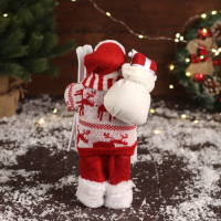 Дед Мороз "В вязаном костюме, с лыжами и мешком" 30 см Дед Мороз "В вязаном костюме, с лыжами и мешком" 30 см