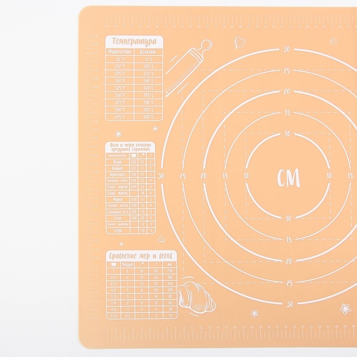 Силиконовый коврик для выпечки &laquo;Сладкая булочка&raquo;, 50 х 40 см