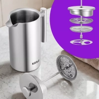 Френч-пресс 1000 мл заварочный чайник КТ-1255 Френч-пресс 1000 мл заварочный чайник КТ-1255