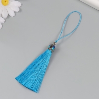 Декор для творчества текстиль "Кисть Падишах" синие набор 2 шт 9х1 см