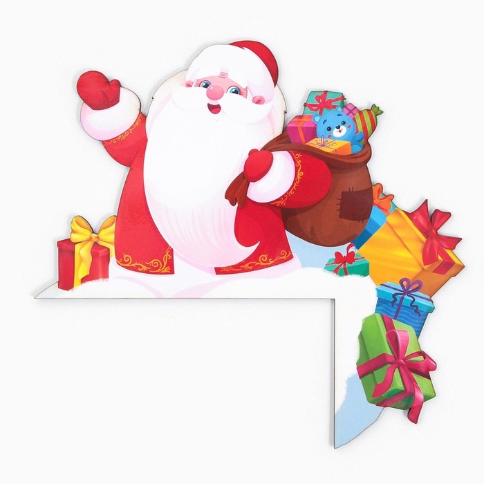 Декор на раму двери новогодний «Дед мороз», на Новый год, 23,2 х 20,6 см Декор на раму двери новогодний «Дед мороз», на Новый год, 23,2 х 20,6 см