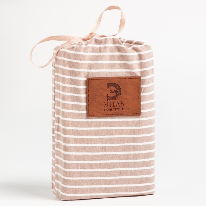 Комплект наволочек Этель 50х70 см - 2 шт, "Полоски", цвет бежевый, жатый хлопок, 140гр/м2