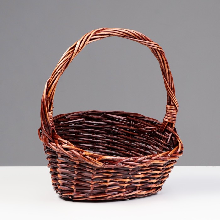 Набор плетеных корзин, 3 шт, 38х30х9/17, 25х20х7/12 см, темный, ива