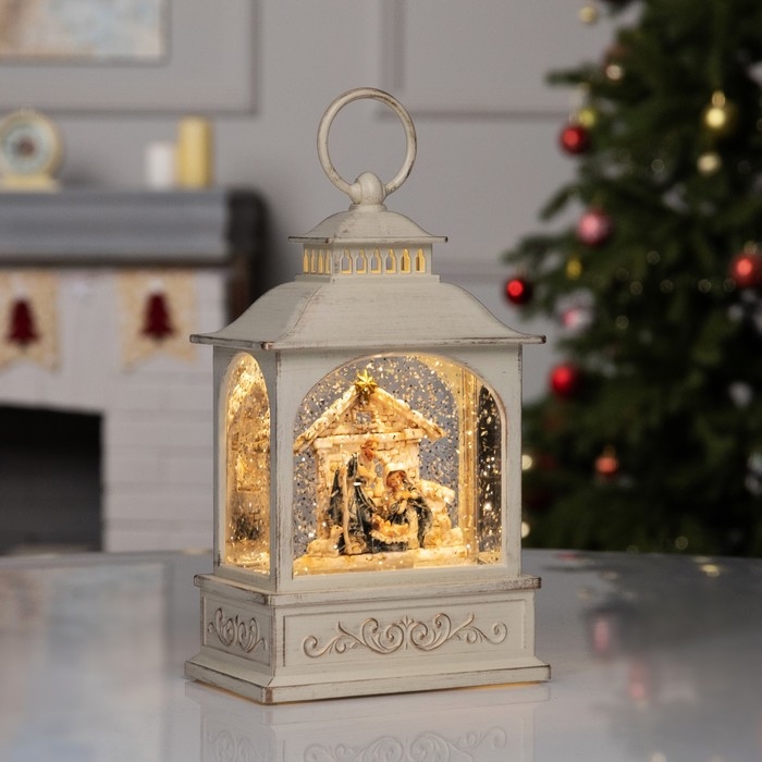 Фигура светодиодная &laquo;Рождество&raquo;, 21х13.3х8.1 см, музыка, батарейки ААх3 (не в комплекте), USB, свечение тёплое белое