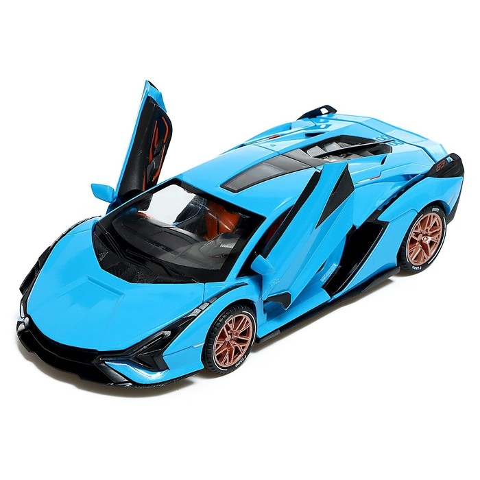 Машина металлическая, 1:24, инерционная, открываются двери, капот, багажник, цвет голубой Машина металлическая, 1:24, инерционная, открываются двери, капот, багажник, цвет голубой