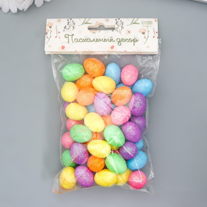 Декор пасхальный Декор пасхальный "Яйцо - блеск" набор 50 шт разноцветные 2,5х1,8х1,8 см