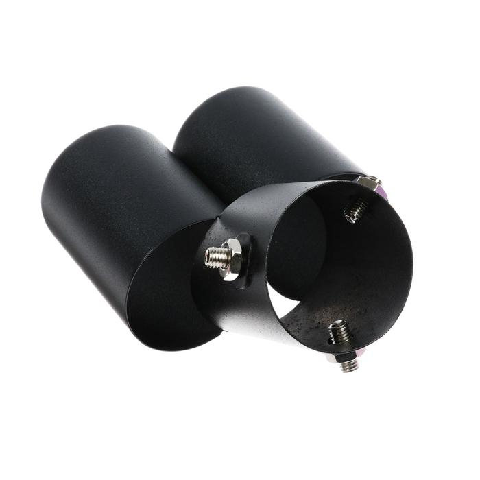 Насадка на глушитель двойная 15×12.5 см, посадочный 61 мм, черный мат Насадка на глушитель двойная 15×12.5 см, посадочный 61 мм, черный мат