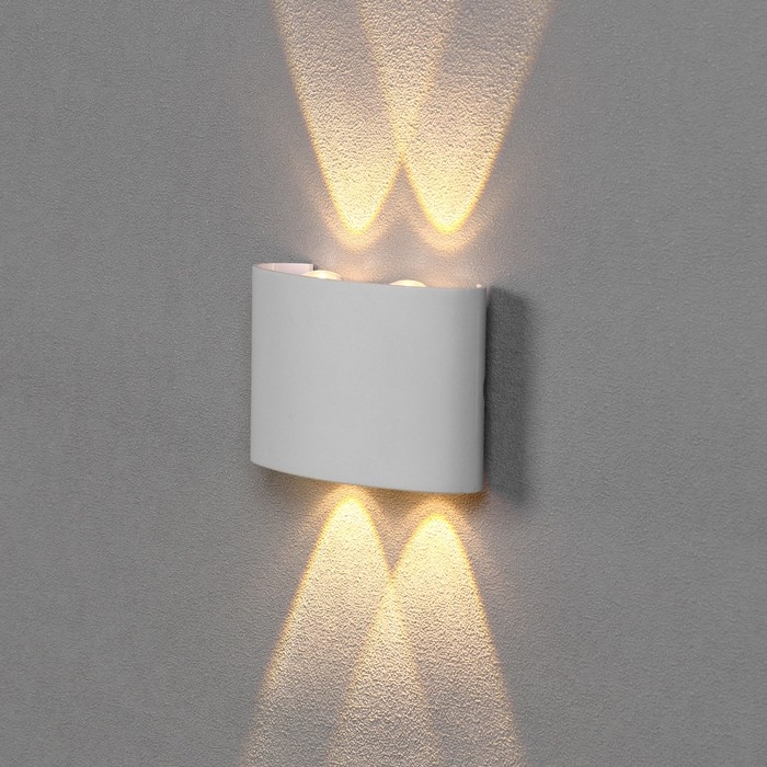 Светильник фасадный «Полусфера», FSD-073, 4 Вт, 3000К, 2 луча, IP65, 220 В, пластик, белый 1008420 Светильник фасадный «Полусфера», FSD-073, 4 Вт, 3000К, 2 луча, IP65, 220 В, пластик, белый 1008420