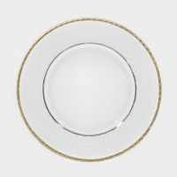 Тарелка подстановочная &laquo;Фишер&raquo;, d=35 см, цвет обводки золотой