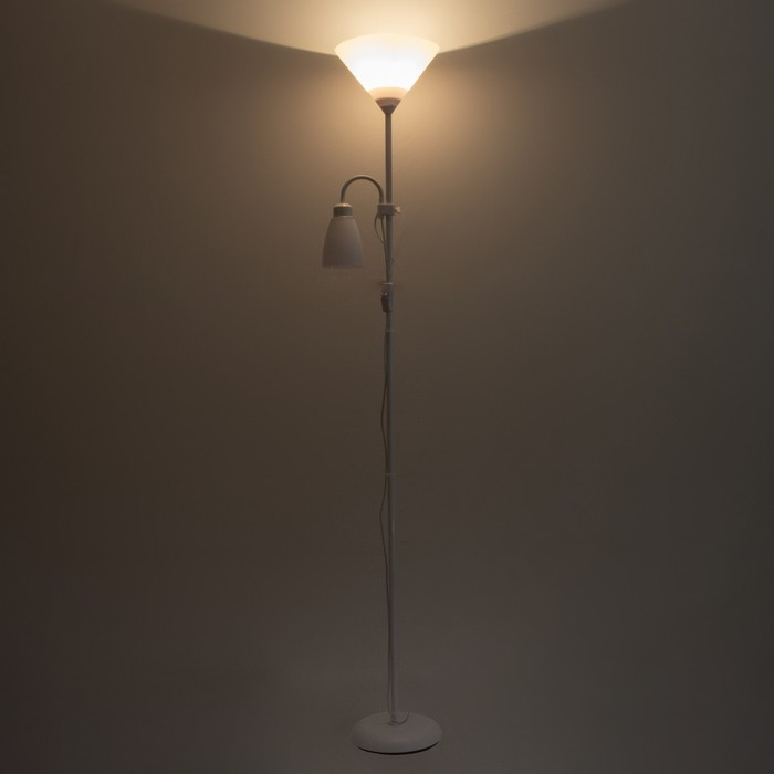 Торшер "Тренд 2" 1х40Вт Е27+1хЕ27 40Вт белый 22х22х180 см.