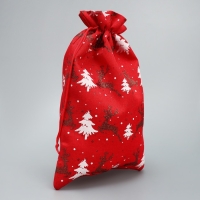 Мешочек подарочный холща &laquo;Снежный лес&raquo;, ёлки, 20 х 30 см +/- 1.5 см, Новый год
