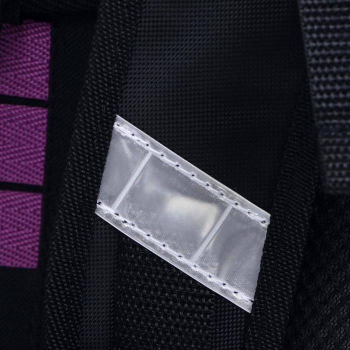 Рюкзак каркасный школьный 38 х 30 х 16 см, эргономичная спинка, Stavia "Авокадо", чёрный/сиреневый