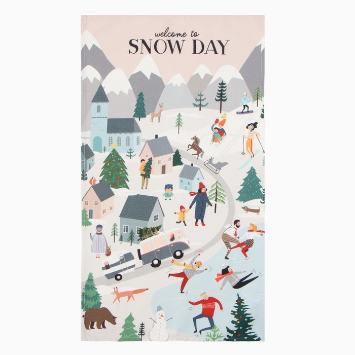 Полотенце "Этель" Snow day 40х73 см, 100% хл, саржа 190 гр/м2