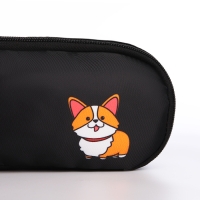 Рюкзак школьный с пеналом &laquo;Корги&raquo;, 42х28х13 см, цвет чёрный