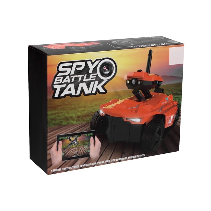 Вездеход радиоуправляемый &laquo;Шпион&raquo; с видеокамерой, управление с телефона, свет, цвет оранжевый