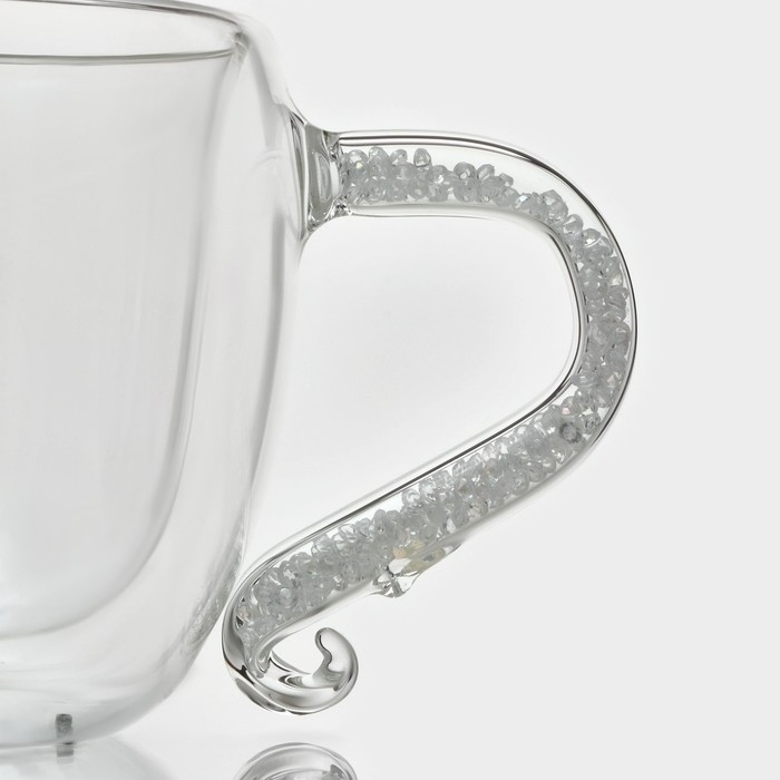 Кружка стеклянная с двойными стенками Magistro &laquo;Даймонд&raquo;, 200 мл