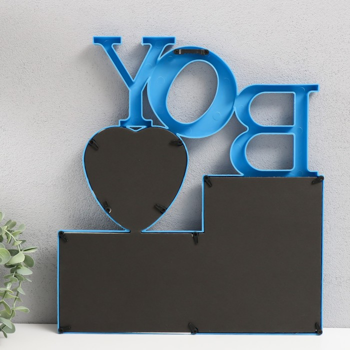 Фоторамка пластик на 3 фото 10х10 см, 10х15 см, 13х18 см Фоторамка пластик на 3 фото 10х10 см, 10х15 см, 13х18 см "Мальчик" синяя 35,5х32х2 см