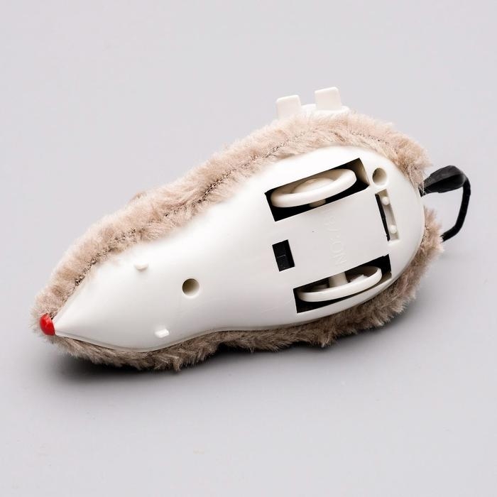 Мышь заводная меховая, 12 см, серая Мышь заводная меховая, 12 см, серая