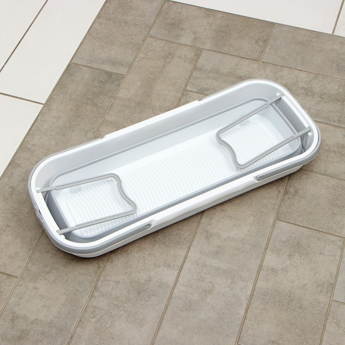 Ведро для уборки складное, 63&times;25&times;20 см (дно 53&times;17 см), цвет серый