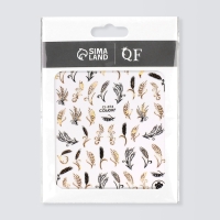 Наклейки для ногтей &laquo;Колосья&raquo;, фольгированные, цвет золотистый/черный