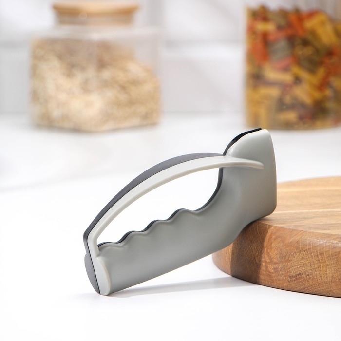 Точилка для ножей Доляна &laquo;Блеки&raquo;, 14 см, цвет чёрно-серый