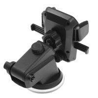 Держатель телефона на присоске, раздвижной 6.5-10 см, черный