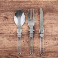 Подарочный набор складных приборов «Настоящий мужик»: вилка, ложка, нож Подарочный набор складных приборов «Настоящий мужик»: вилка, ложка, нож