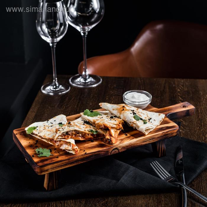 Доска разделочная, для подачи на ножках из натурального кедра Mаgistrо, 38&times;17&times;6,5 см, обожжённая