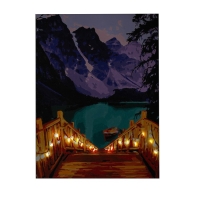 Картина по номерам на раме, с гирляндой &laquo;Озеро&raquo;, 30х40 см