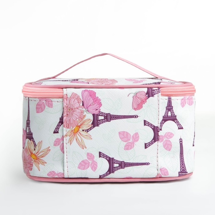 Косметичка на молнии, цвет белый/розовый Косметичка на молнии, цвет белый/розовый