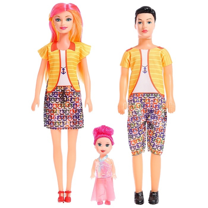 Набор кукол &laquo;Дружная семья&raquo;, 3 шт, МИКС