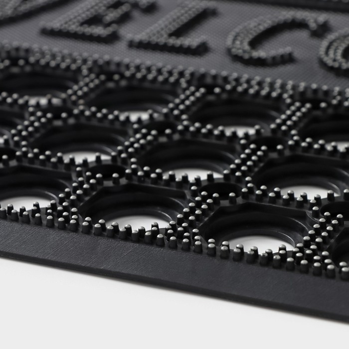 Коврик придверный ячеистый Доляна, 39,5&times;59 см, цвет чёрный