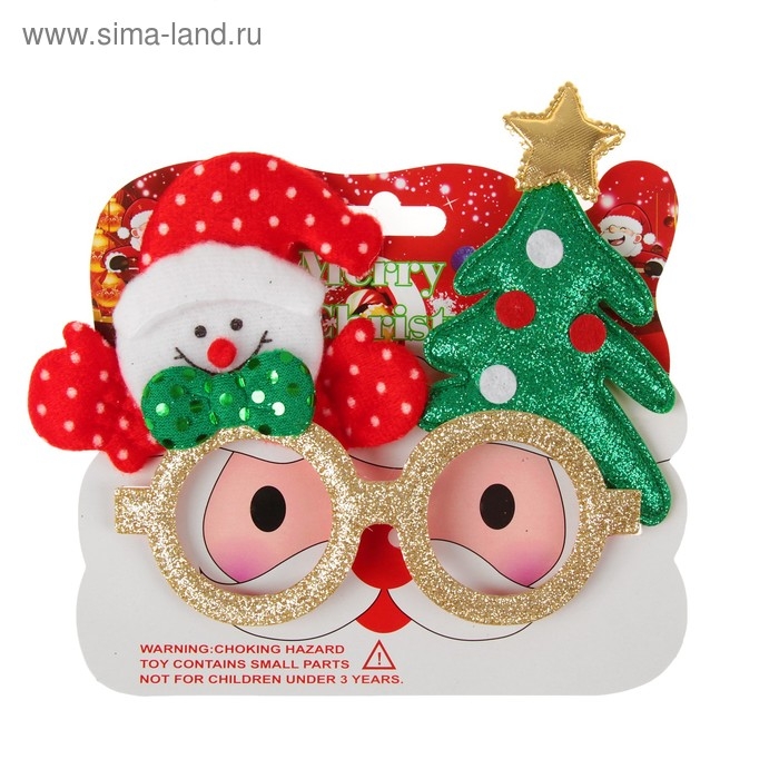 Карнавальные очки &laquo;Снеговик с ёлочкой&raquo;