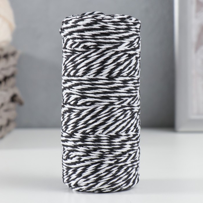 Пряжа 100% целлюлоза Пряжа 100% целлюлоза "Softino Raffia Color Melange" кручёная, чёрная 100м ±2м 87 гр