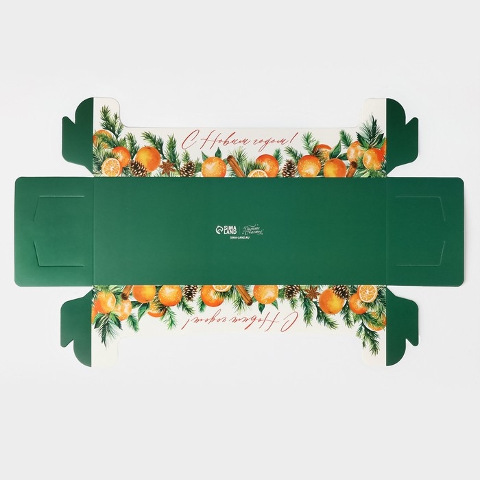 Коробка для кондитерских изделий с пластиковой крышкой &laquo;Тепла и Уюта&raquo;, 30 х 8 х 11 см, Новый год