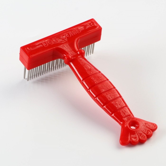 Расчёска-грабли Расчёска-грабли "Лапка", 15 х 8,8 см, красная