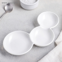 Менажница керамическая &laquo;Атом&raquo;, 20&times;12 см, цвет белый