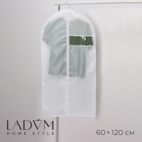 Чехол для одежды LaDо́m, ПВХ окно, плотный, 60×120 см, цвет белый Чехол для одежды LaDо́m, ПВХ окно, плотный, 60×120 см, цвет белый