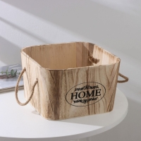 Короб для хранения Доляна Home, 24,5×24,5×15 см, цвет коричневый Короб для хранения Доляна Home, 24,5×24,5×15 см, цвет коричневый