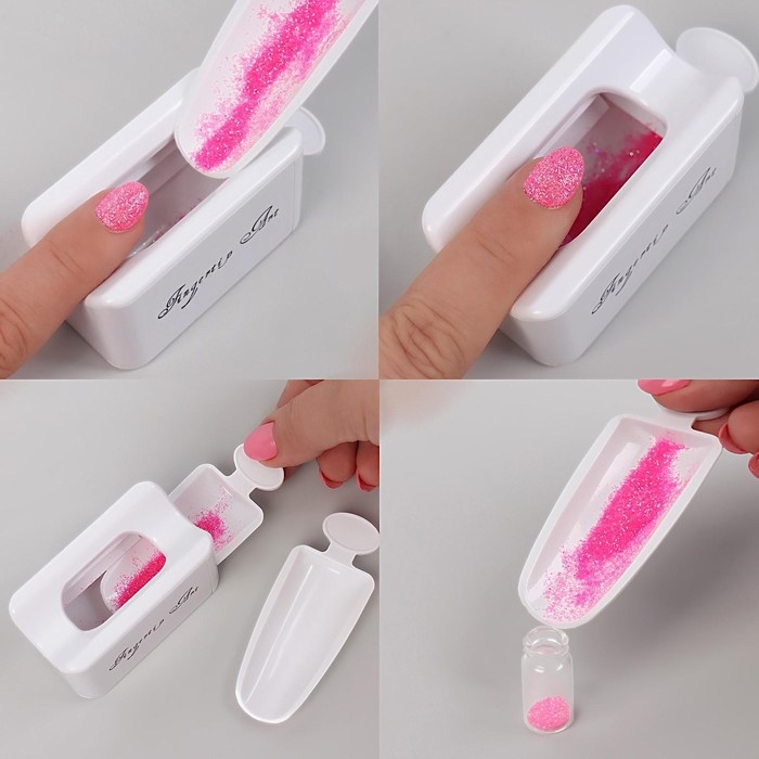 Система для нанесения блёсток на ногти, в картонной коробке, цвет белый Система для нанесения блёсток на ногти, в картонной коробке, цвет белый