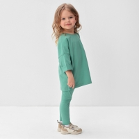 Костюм для девочки (футболка, лосины) MINAKU цвет оливковый, рост 128 см