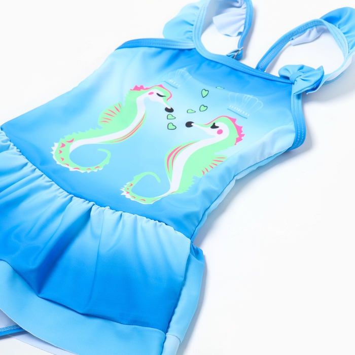 Купальник слитный для девочек, цвет голубой, рост 116-122 см