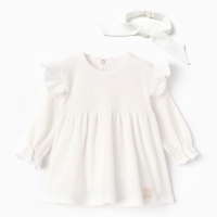 Платье и повязка Крошка, Я BASIC LINE, рост 74-80 см, белый