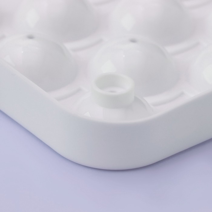 Форма для льда «Сфера», 16×12 см, 13 ячеек, цвет белый Форма для льда «Сфера», 16×12 см, 13 ячеек, цвет белый