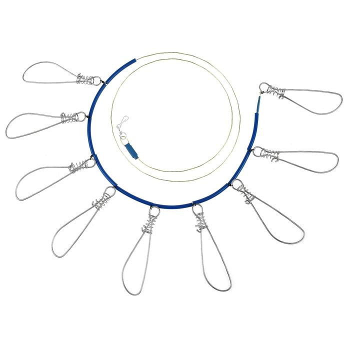 Кукан металлический, 9 карабинов, синий Кукан металлический, 9 карабинов, синий