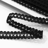 Тесьма декоративная &laquo;Песочные часы&raquo;, 14 мм, 10 &plusmn; 1 м, цвет чёрный