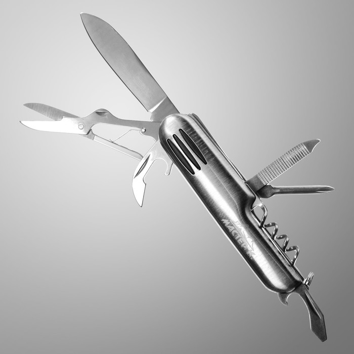 Нож швейцарский Нож швейцарский "Осирис" 8в1, на рукояти 3 полоски, хром