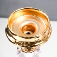 Подсвечник металл на 1 свечу "Классика - три прозрачных шара" золото 32х11х11 см Подсвечник металл на 1 свечу "Классика - три прозрачных шара" золото 32х11х11 см