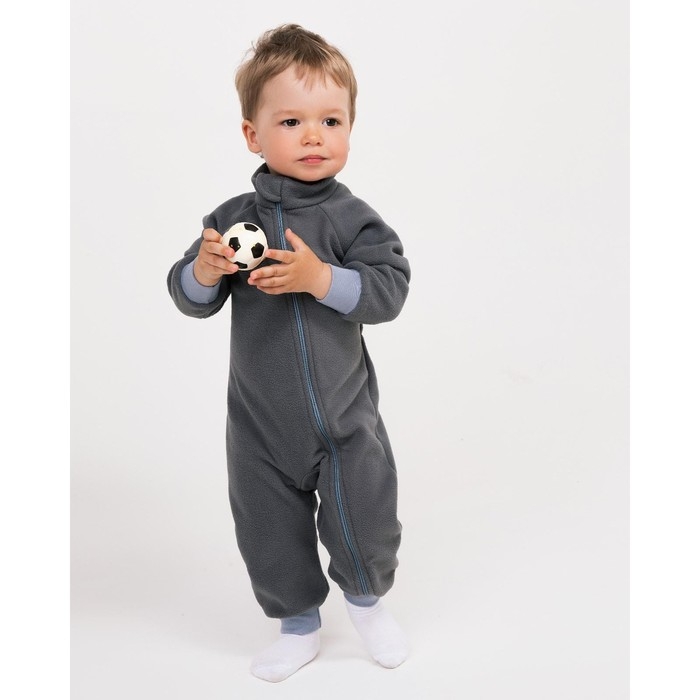 Комбинезон воротник-стойка, цвет серый, рост 104-110 см